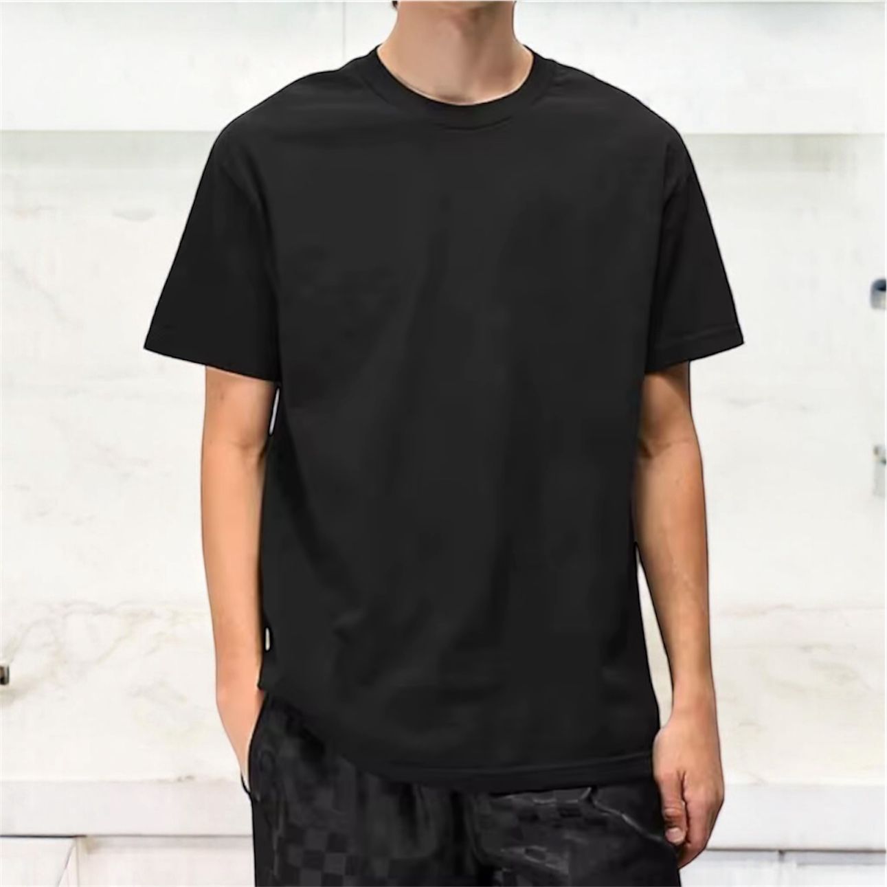 Design Clothes Solid Color O Neck Cotton T Shirts