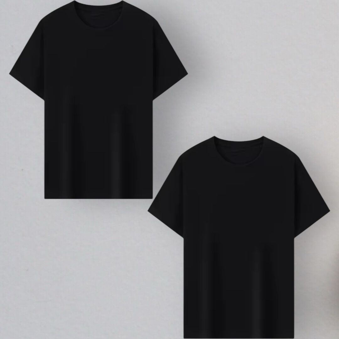 Design Clothes Solid Color O Neck Cotton T Shirts