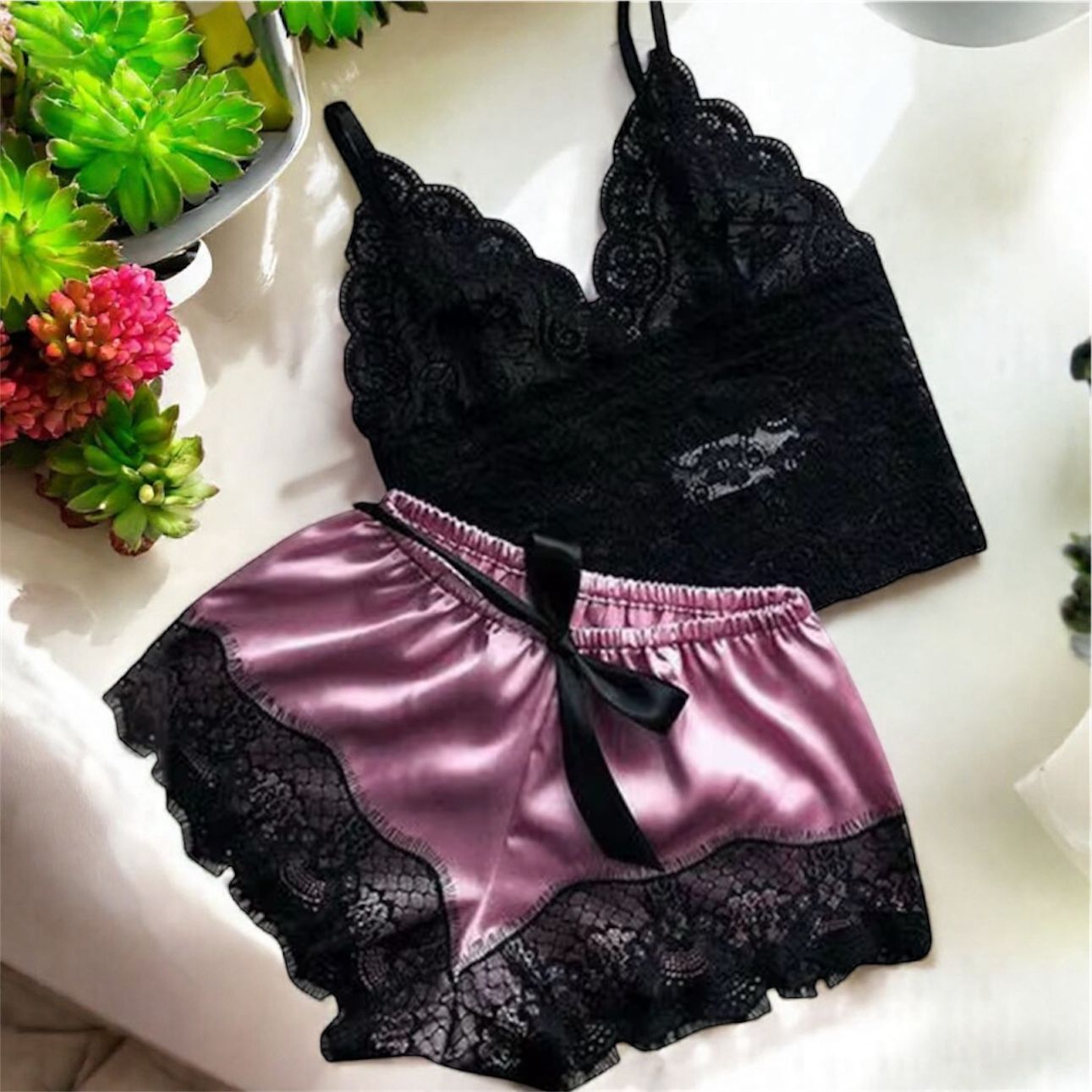 Sexy Sleepwear Lingerie Sleeveless V-Neck Babydoll
