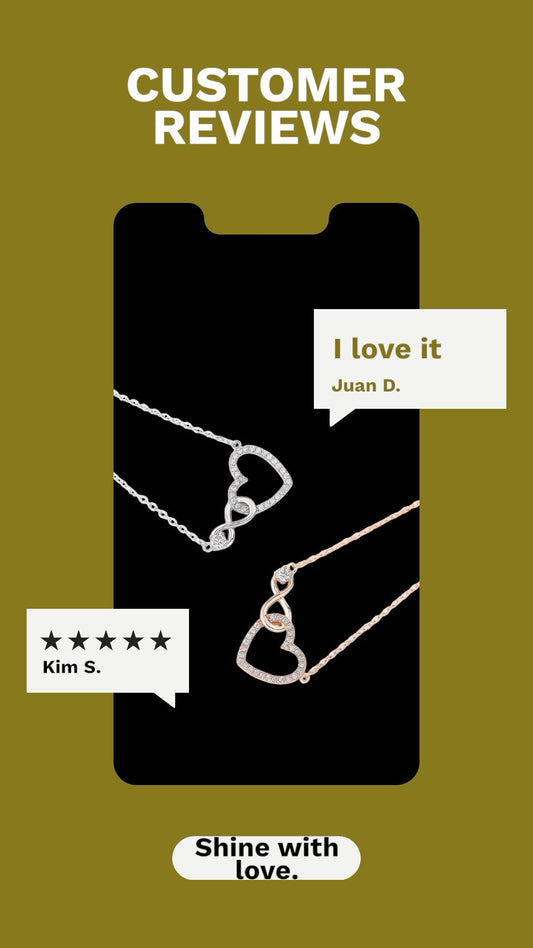 Infinity Heart Necklace for Women Silver & Gold Cubic Zirconia 18 inches