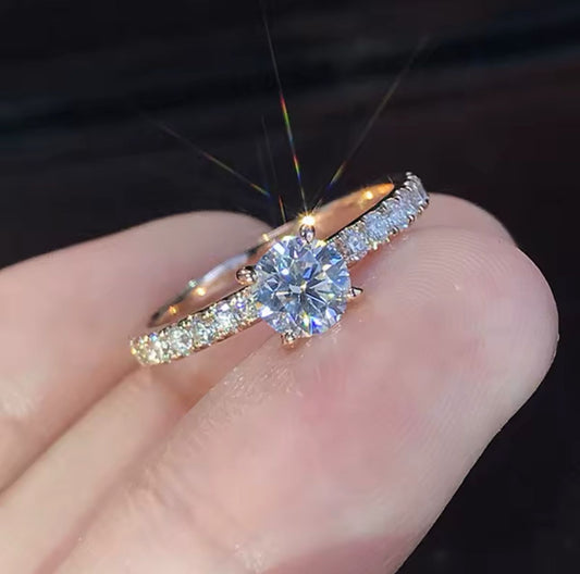 Silver Plated Zircon Promise Jewelry